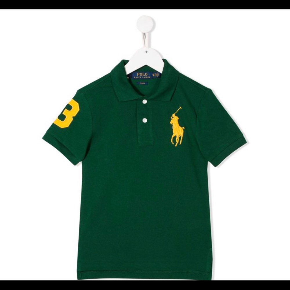 Boys Polo Shirt with Large gold polo logo